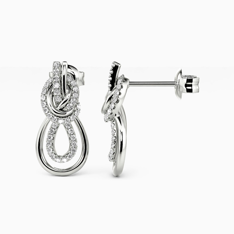 "Pour Toujours" Boucles d'Oreilles Tombantes Taille Ronde