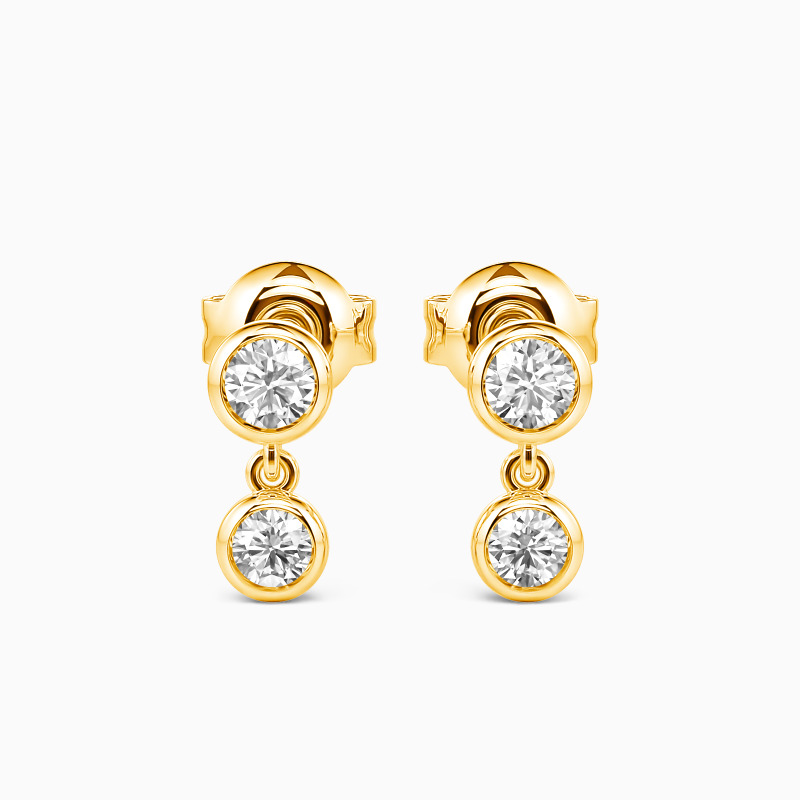 "Promise" Round Cut Station Drop Earrings