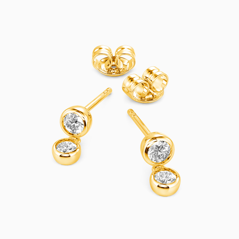 "Promise" Round Cut Station Drop Earrings