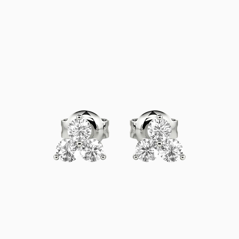 "My Promise to You" Round Cut Cluster Stud Earrings