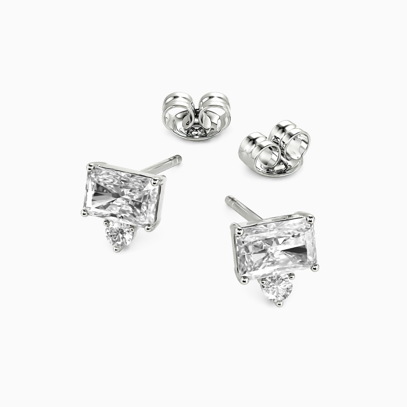 "Forever Young" Emerald Cut Stud Earrings