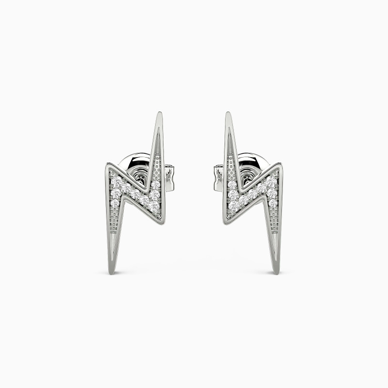 "Light Your Heart" Lightning Stud Earrings