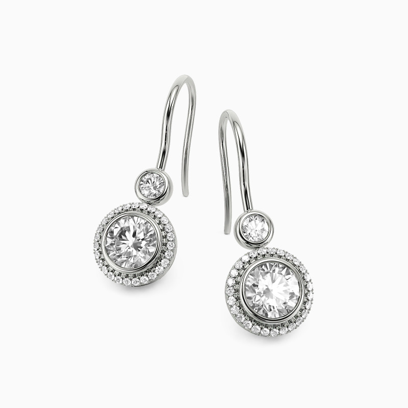 "Sparkle From The Sky" Round Cut Drop Earrings