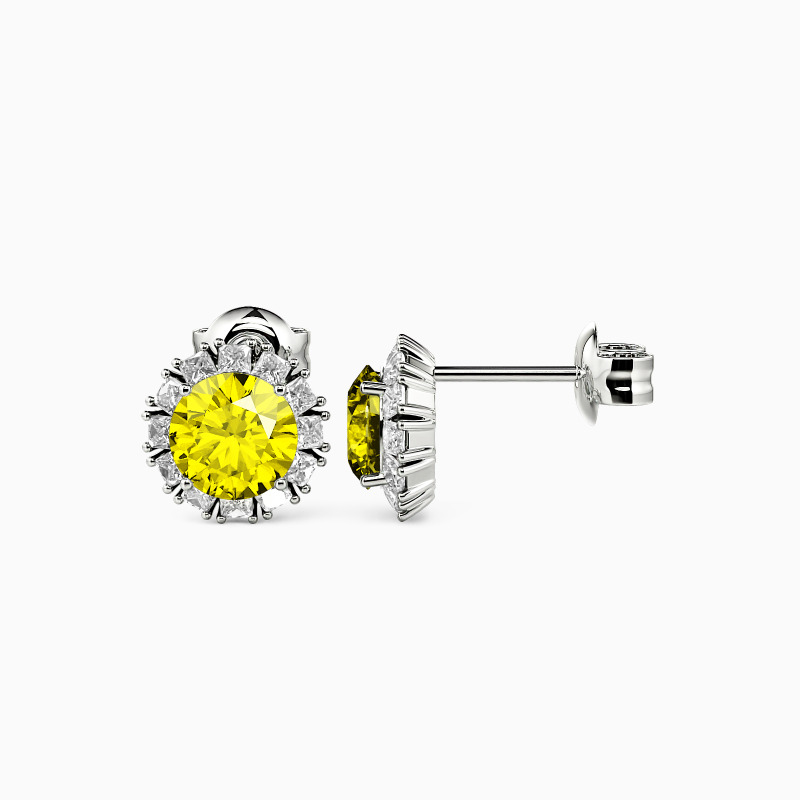 "Talk To Me Softly" Round Cut Stud Earrings