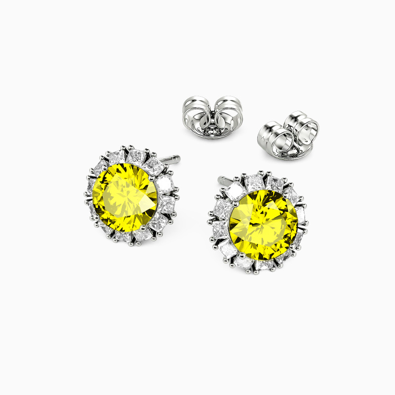 "Talk To Me Softly" Round Cut Stud Earrings