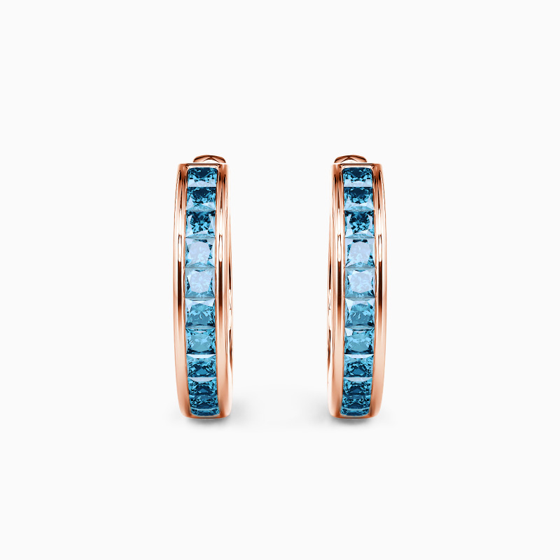 "Circle of Life" Princess Cut Hoop Earrings