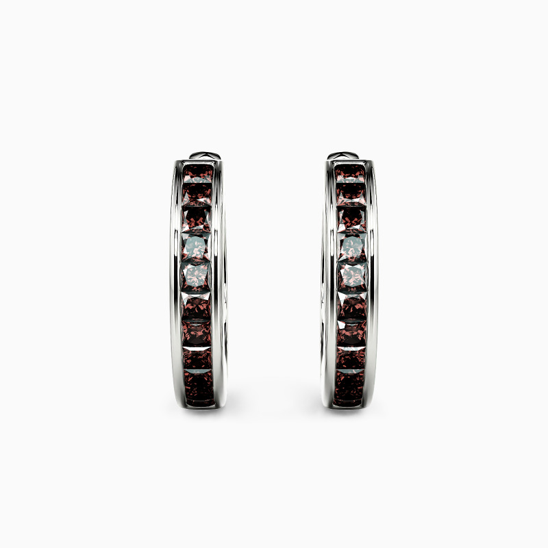 "Circle of Life" Princess Cut Hoop Earrings
