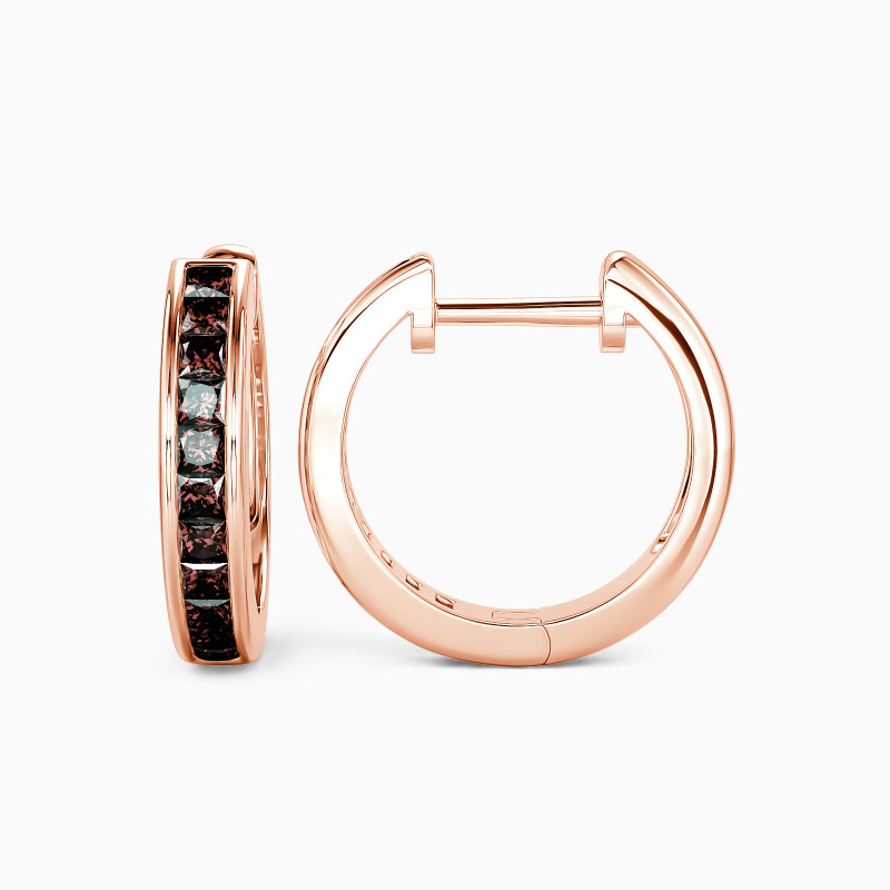 "Circle of Life" Princess Cut Hoop Earrings