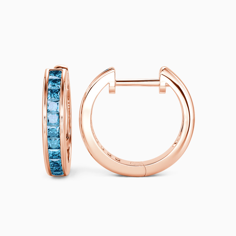 "Circle of Life" Princess Cut Hoop Earrings