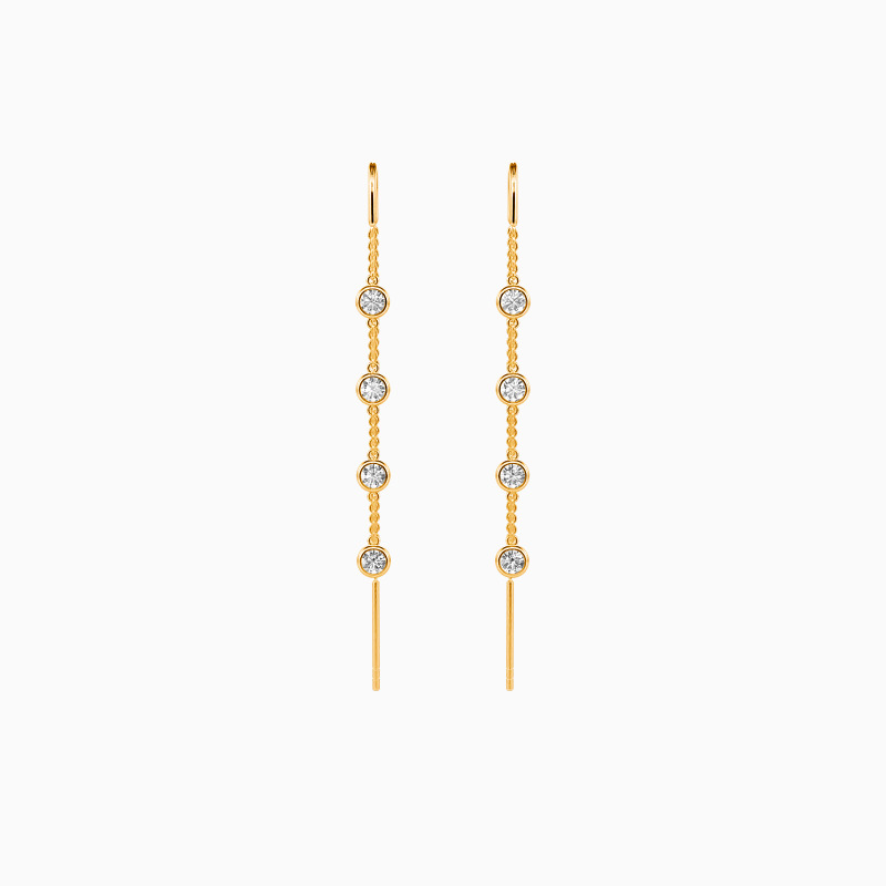 "Take Me As I Am" Round Cut Threader Earrings