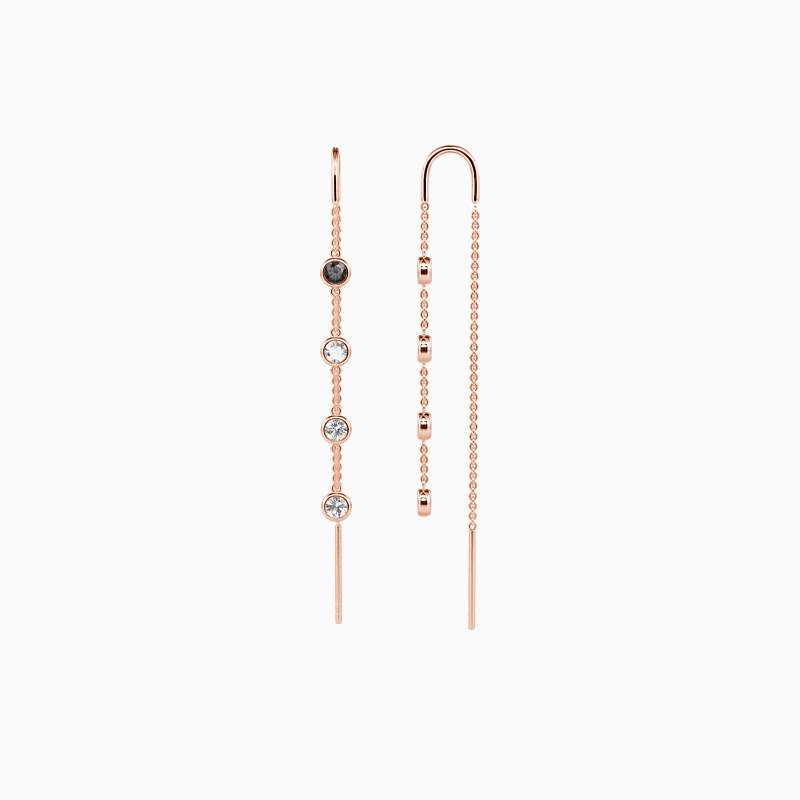 "Take Me As I Am" Round Cut Threader Earrings