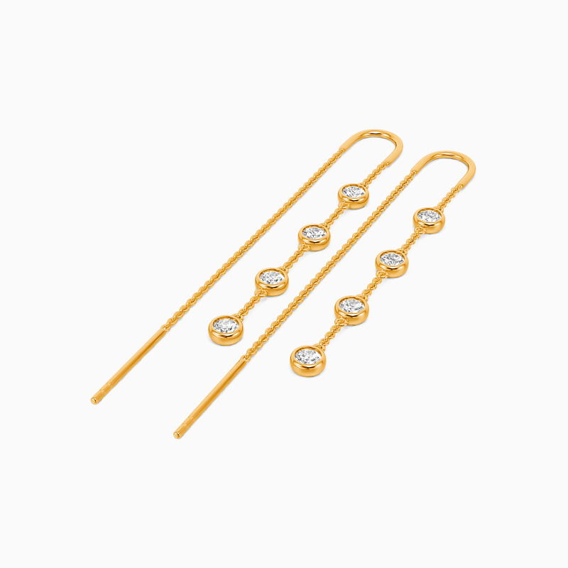 "Take Me As I Am" Round Cut Threader Earrings