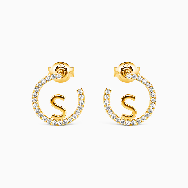 "The First Letters of Love" Initial Stud Earrings