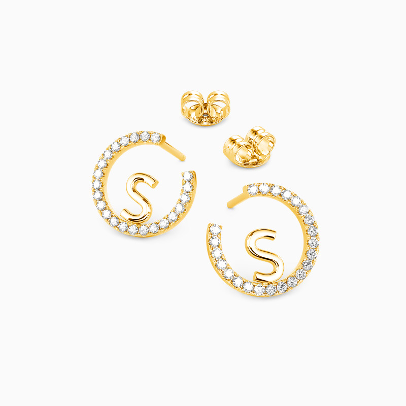 "The First Letters of Love" Initial Stud Earrings