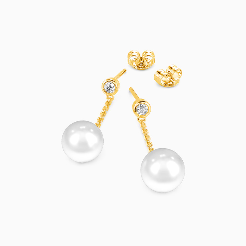 "Our Special Sparkle" 8-8.5mm Freshwater Pearl Drop Earrings