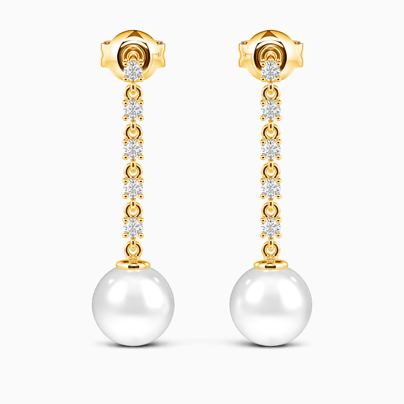 "Sea Mist" 7.5-8.0mm Freshwater Pearl Drop Earrings