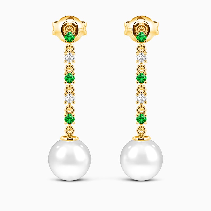 "Sea Mist" 7.5-8.0mm Freshwater Pearl Drop Earrings