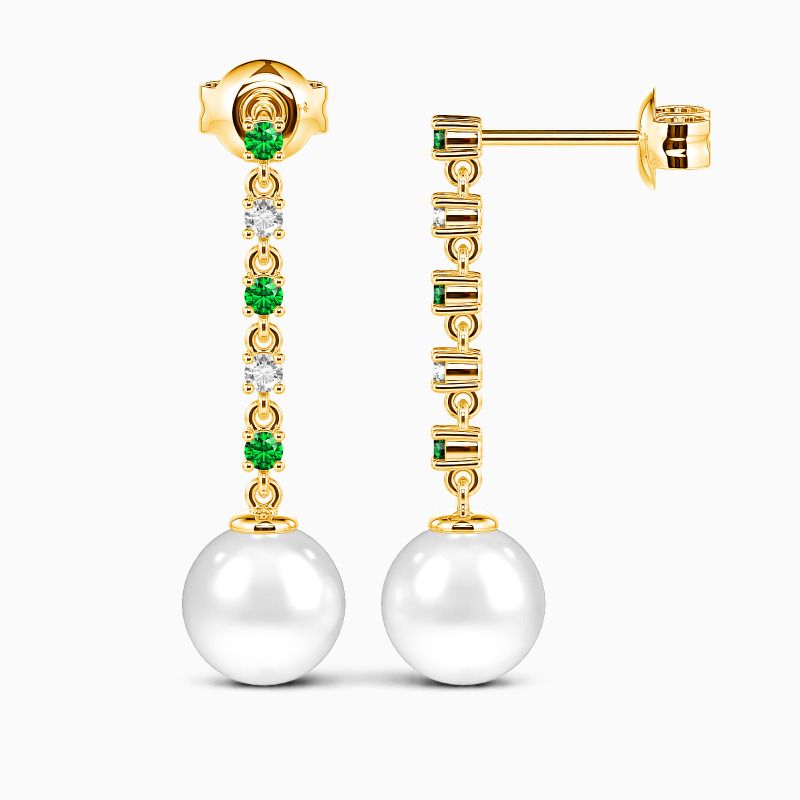 "Sea Mist" 7.5-8.0mm Freshwater Pearl Drop Earrings