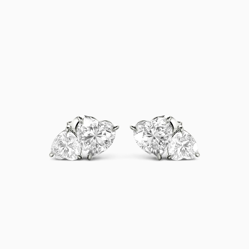"Better Half" Heart Cut Toi Et Moi Stud Earrings