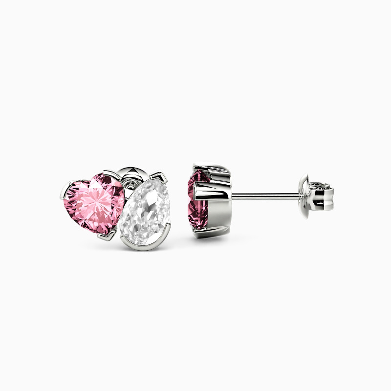 "Twin Twinkle" Pear Cut Toi Et Moi Stud Earrings