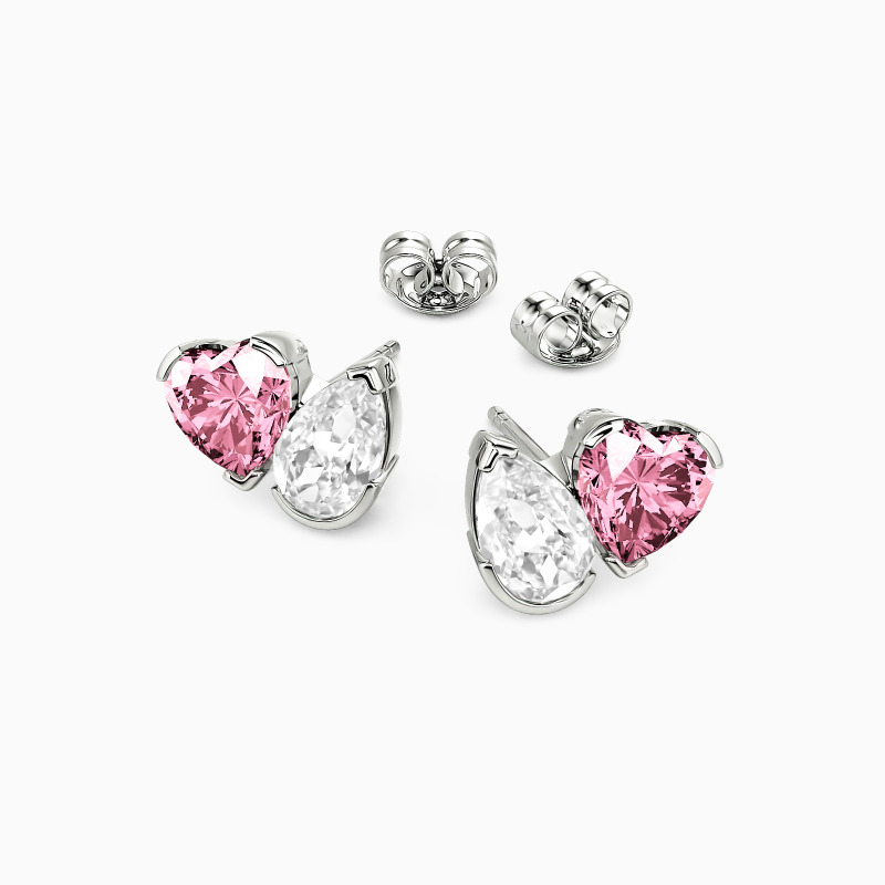 "Twin Twinkle" Pear Cut Toi Et Moi Stud Earrings