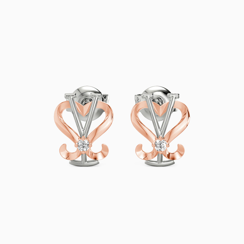 "Love Symbol" Round Cut Stud Earrings