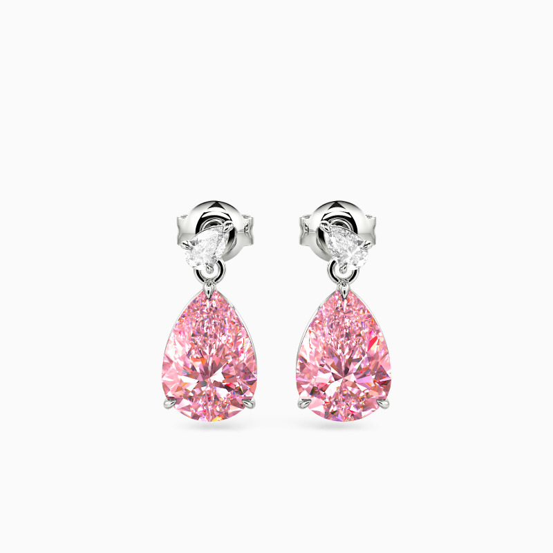 "Whispering Rain" Pear Cut Toi Et Moi Drop Earrings