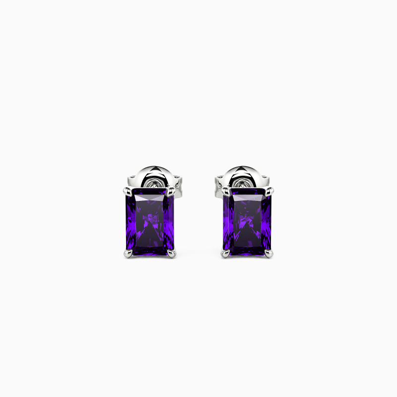 "Silent Poetry" Radiant Cut Stud Earrings
