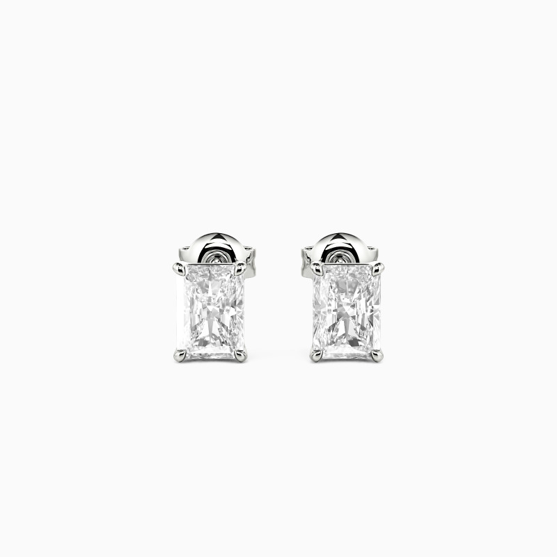 "Silent Poetry" Radiant Cut Stud Earrings