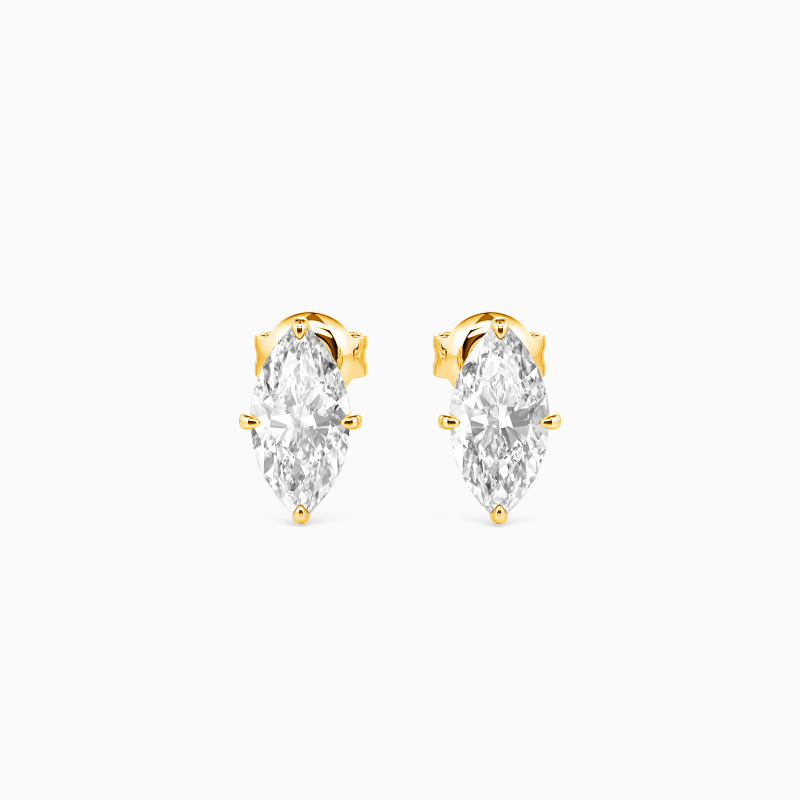"Lone Star" Marquise Cut Stud Earrings