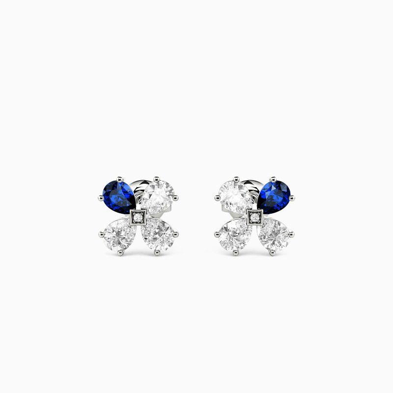 "Petal Kiss" Pear-Shaped Floral Stud Earrings