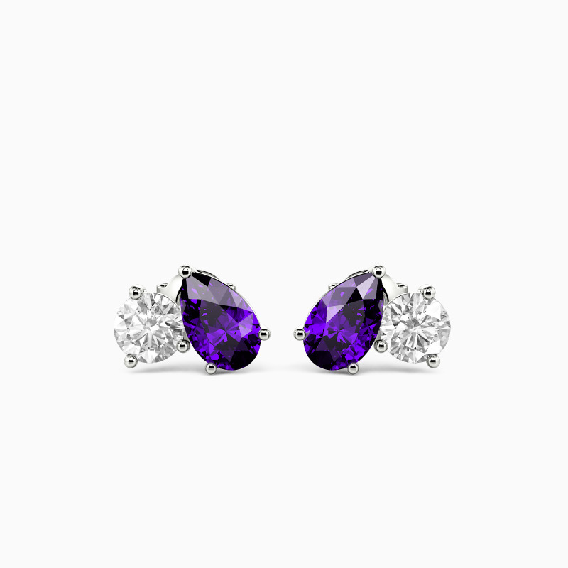 "Nova & Luna" Pear Cut Toi Et Moi Stud Earrings