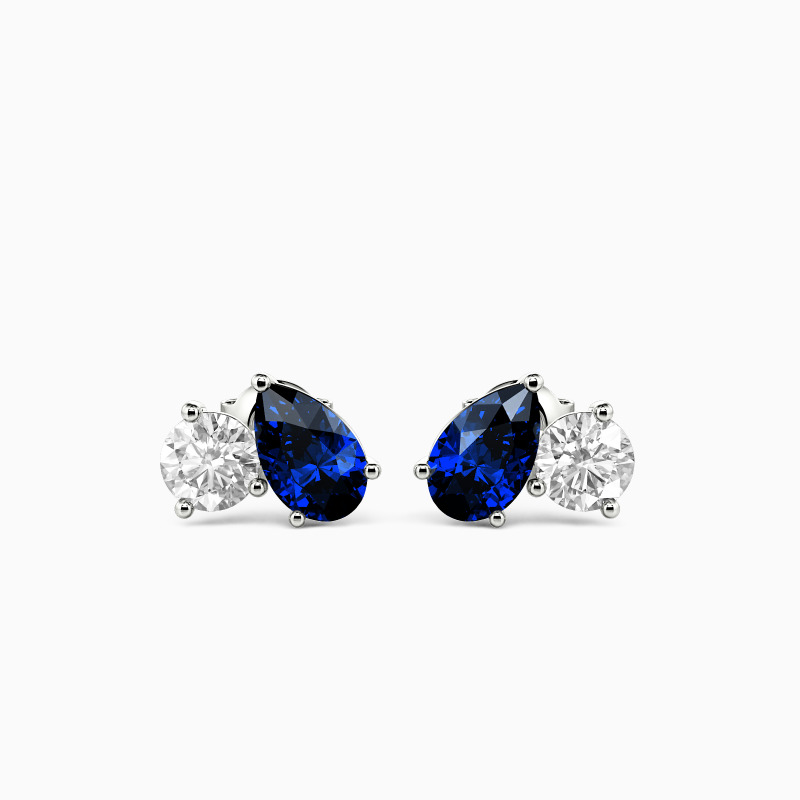"Nova & Luna" Pear Cut Toi Et Moi Stud Earrings