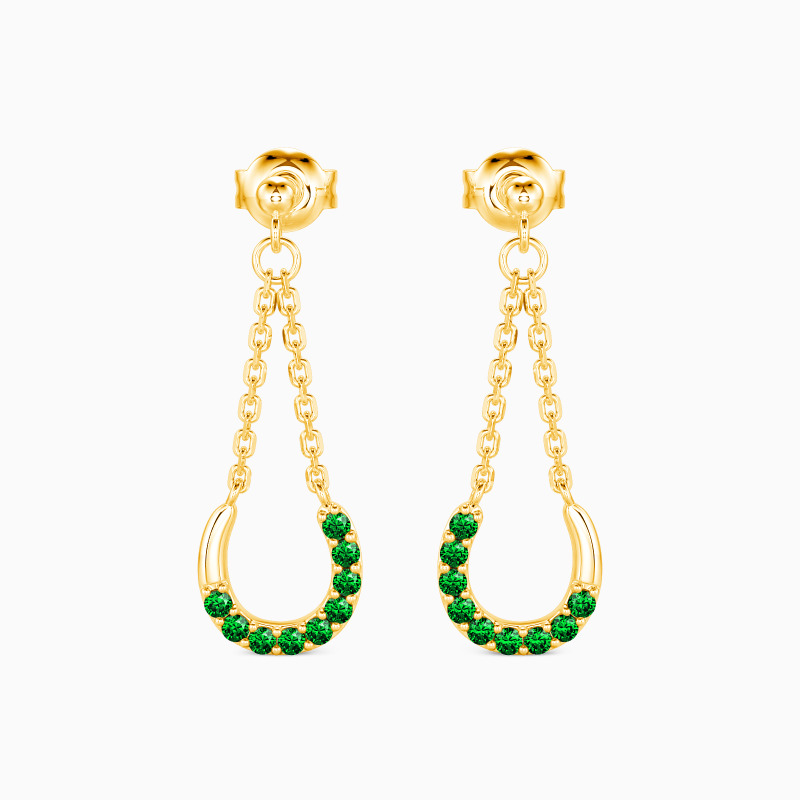 "Aura of Luck" Horseshoe Drop Earrings