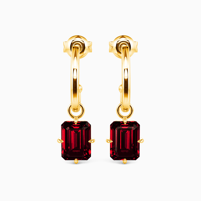 "Swaying Steps" Emerald Cut Drop Earrings