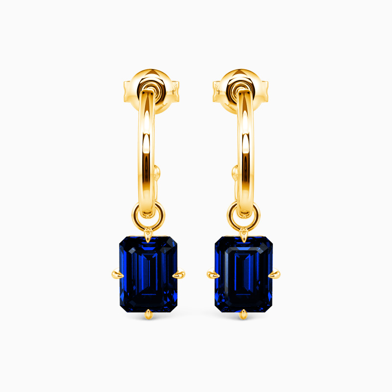 "Swaying Steps" Emerald Cut Drop Earrings