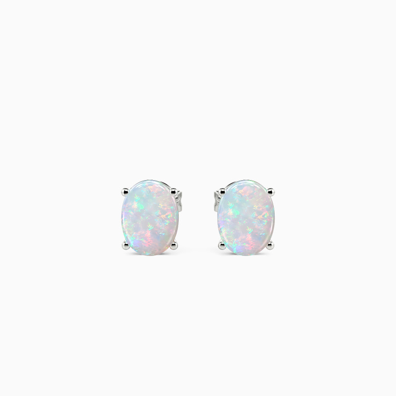 "Eine Nuance von Blau" Ovalschliff Opal Ohrstecker