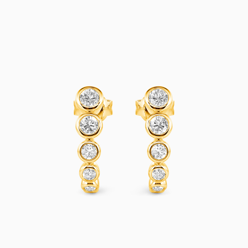"Advienne que pourra" Boucles d'oreilles créoles en serti clos
