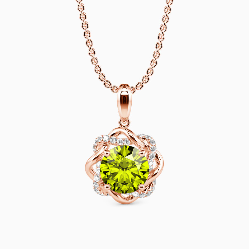 "My Beloved" Round Cut Floral Necklace