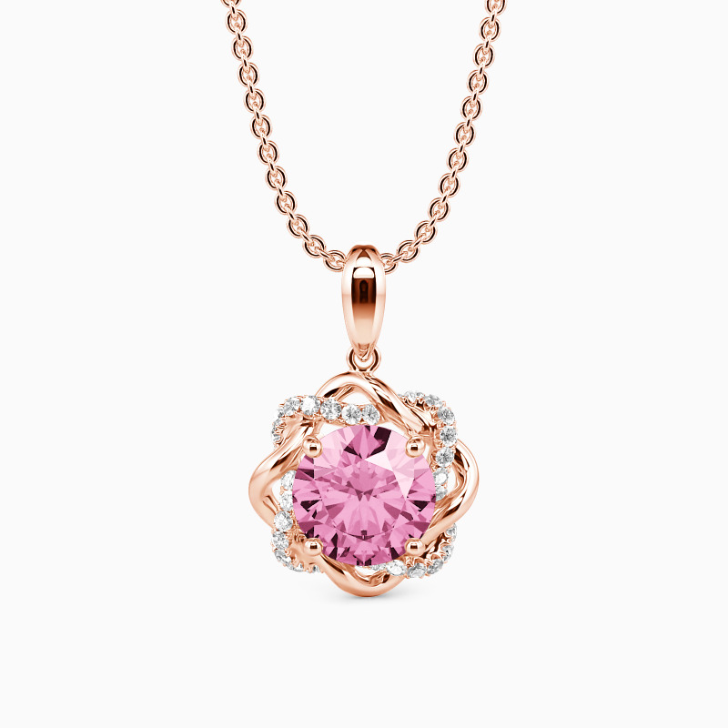"My Beloved" Round Cut Floral Necklace