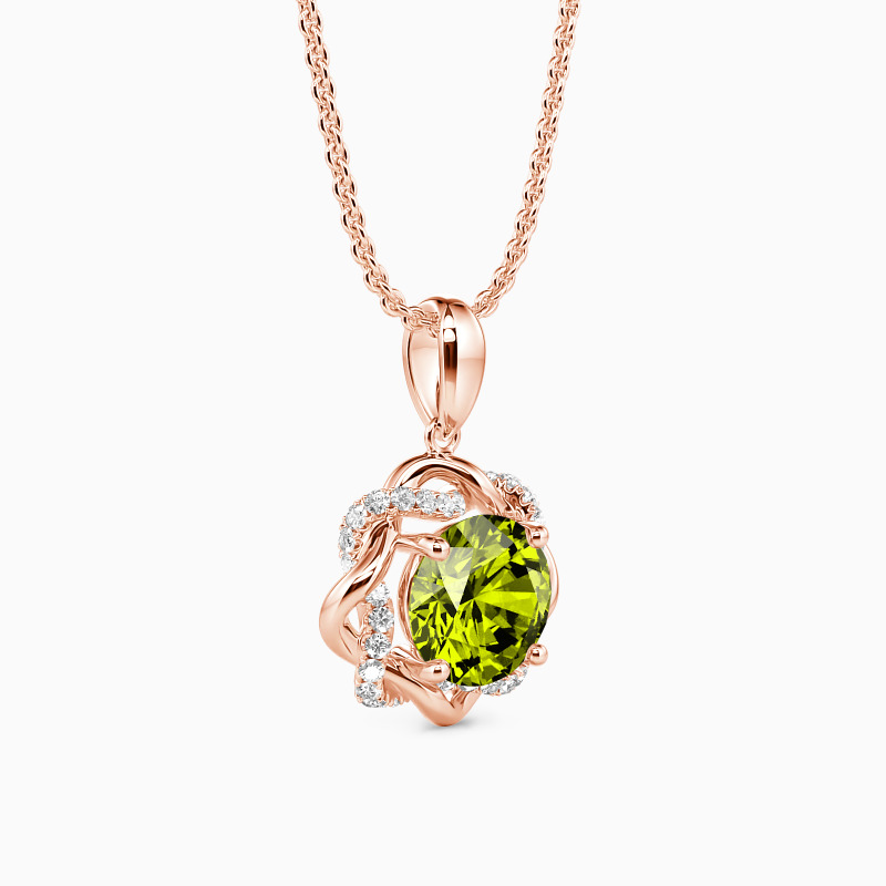 "My Beloved" Round Cut Floral Necklace
