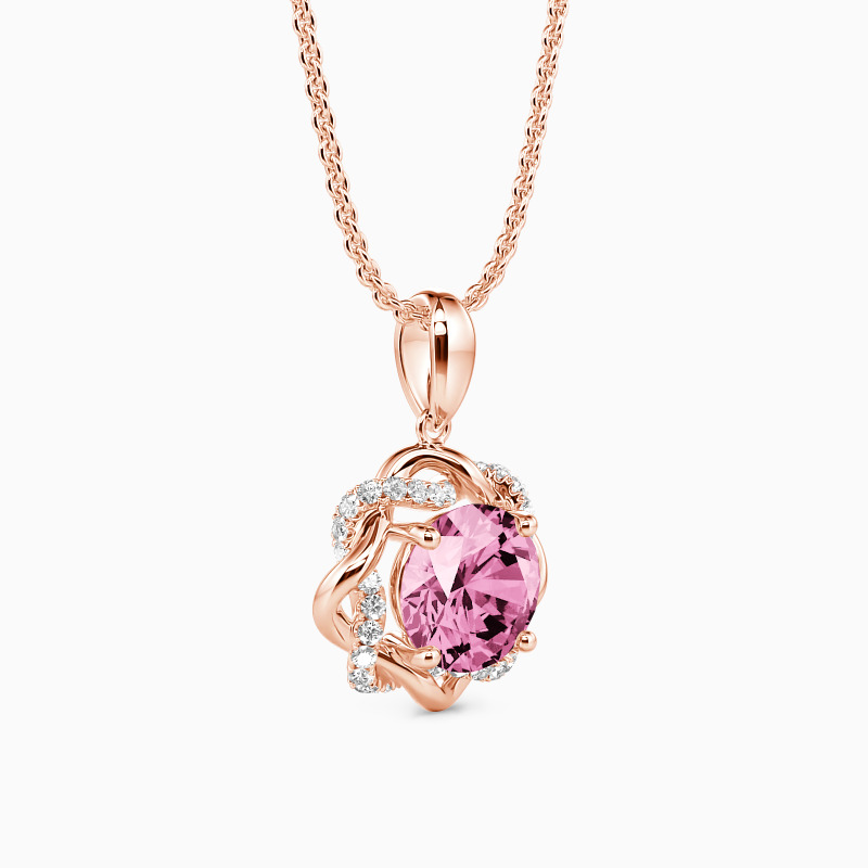 "My Beloved" Round Cut Floral Necklace