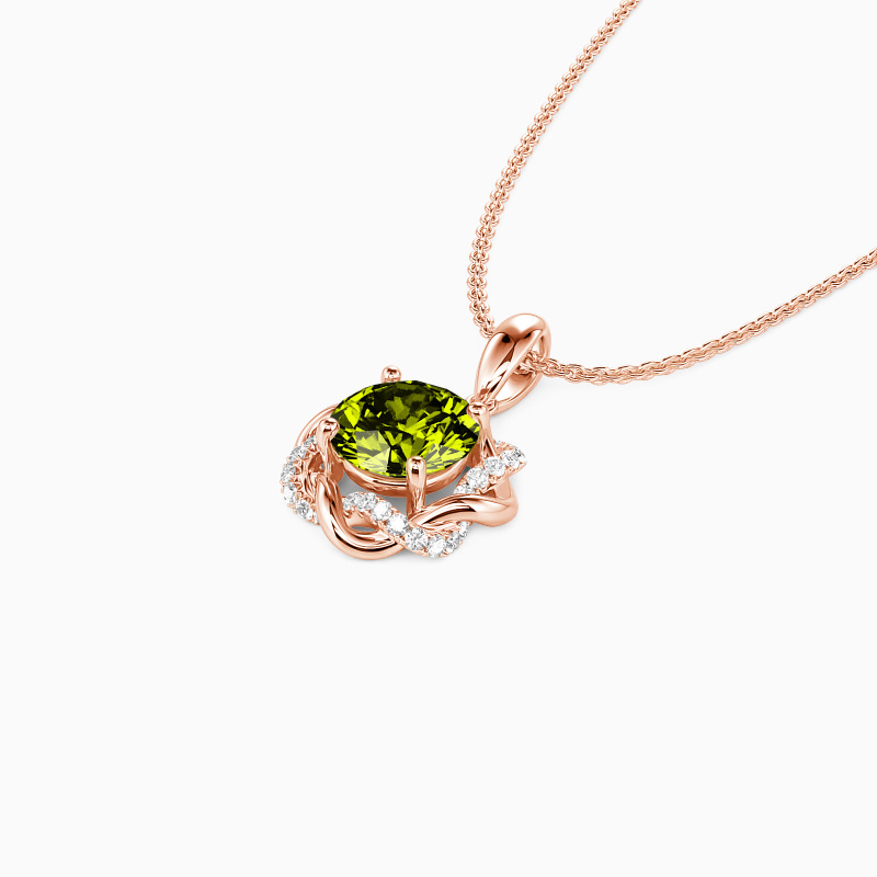 "My Beloved" Round Cut Floral Necklace