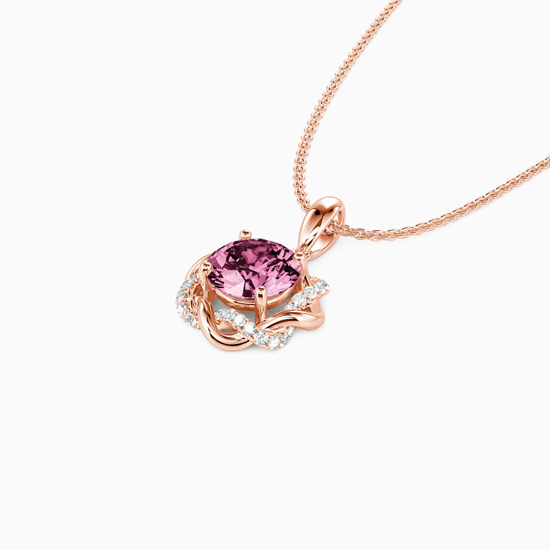 "My Beloved" Round Cut Floral Necklace