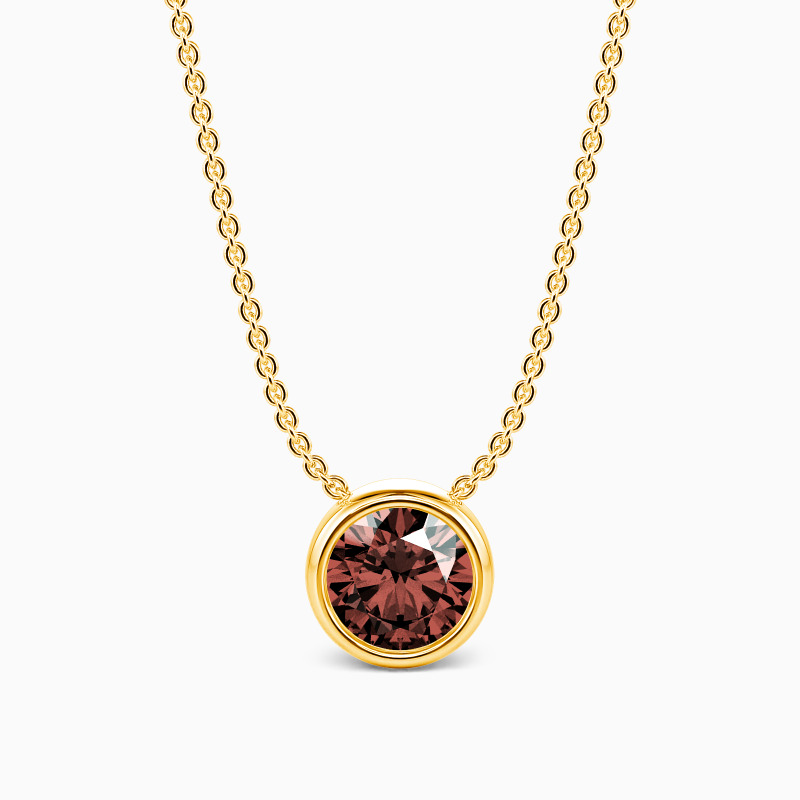 「人生の光」アイコニック ベゼル ラウンドカット ネックレス 45cm 0.6ct