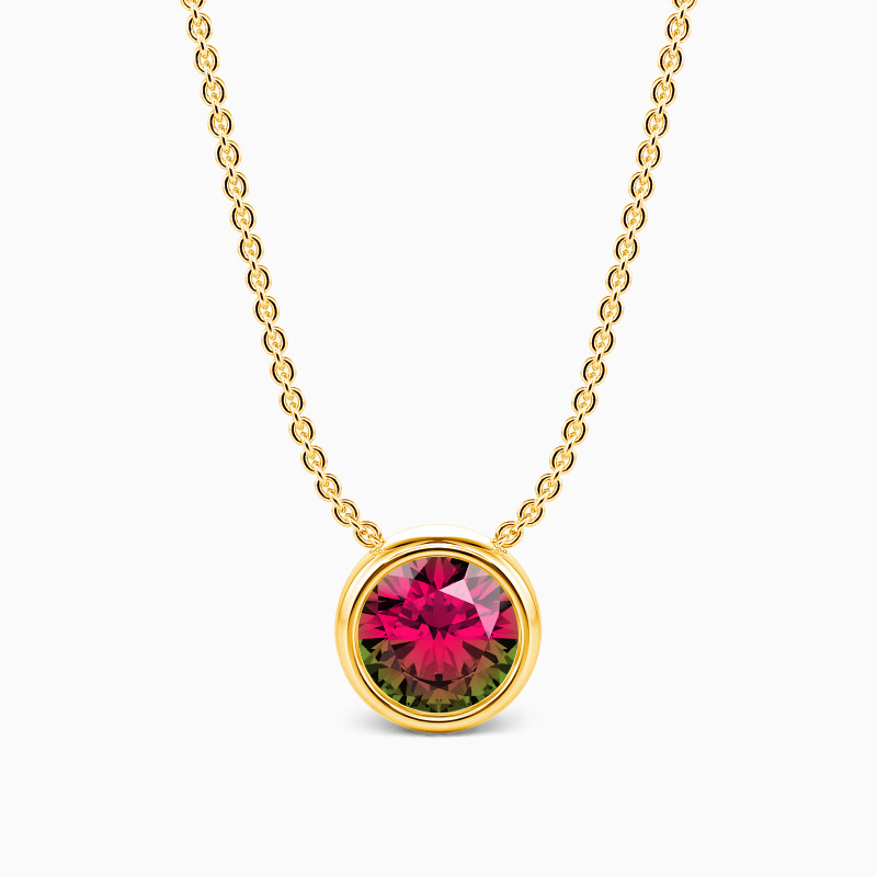 「人生の光」アイコニック ベゼル ラウンドカット ネックレス 45cm 0.6ct