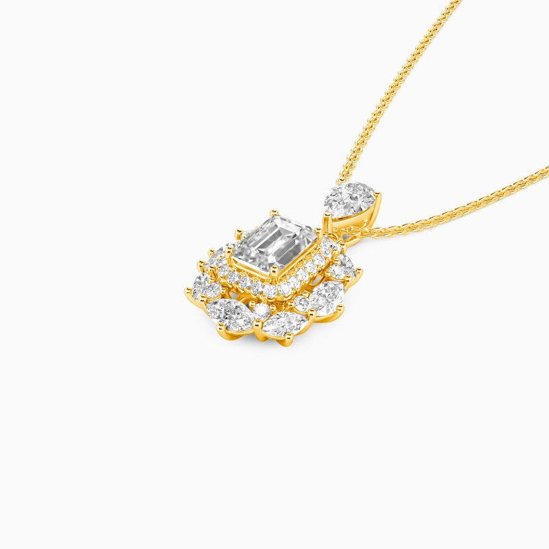 "Best For You" Emerald Cut Cluster Necklace
