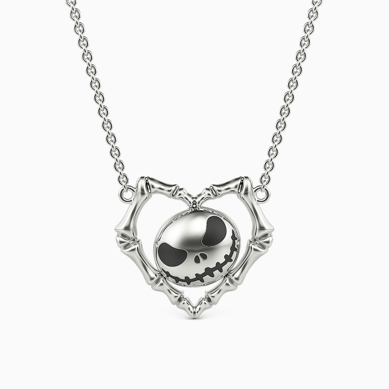 "Dark Inside My Heart" Skull Necklace