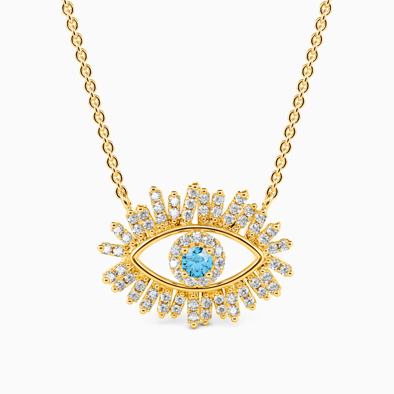 "Eye Of Brightness" Round Cut Necklace