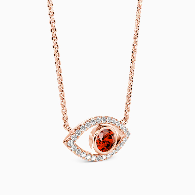 "Evil Eye" Round Cut Necklace